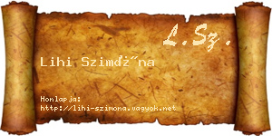 Lihi Szimóna névjegykártya